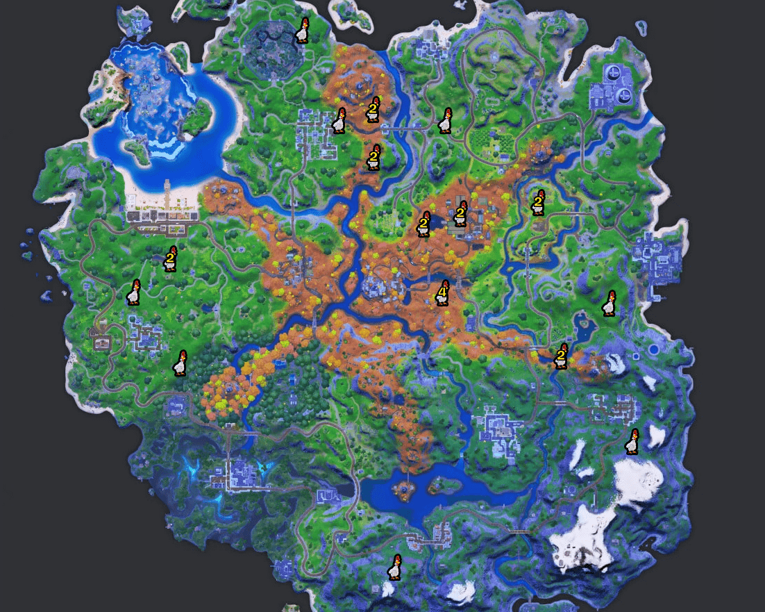 chickens locations map