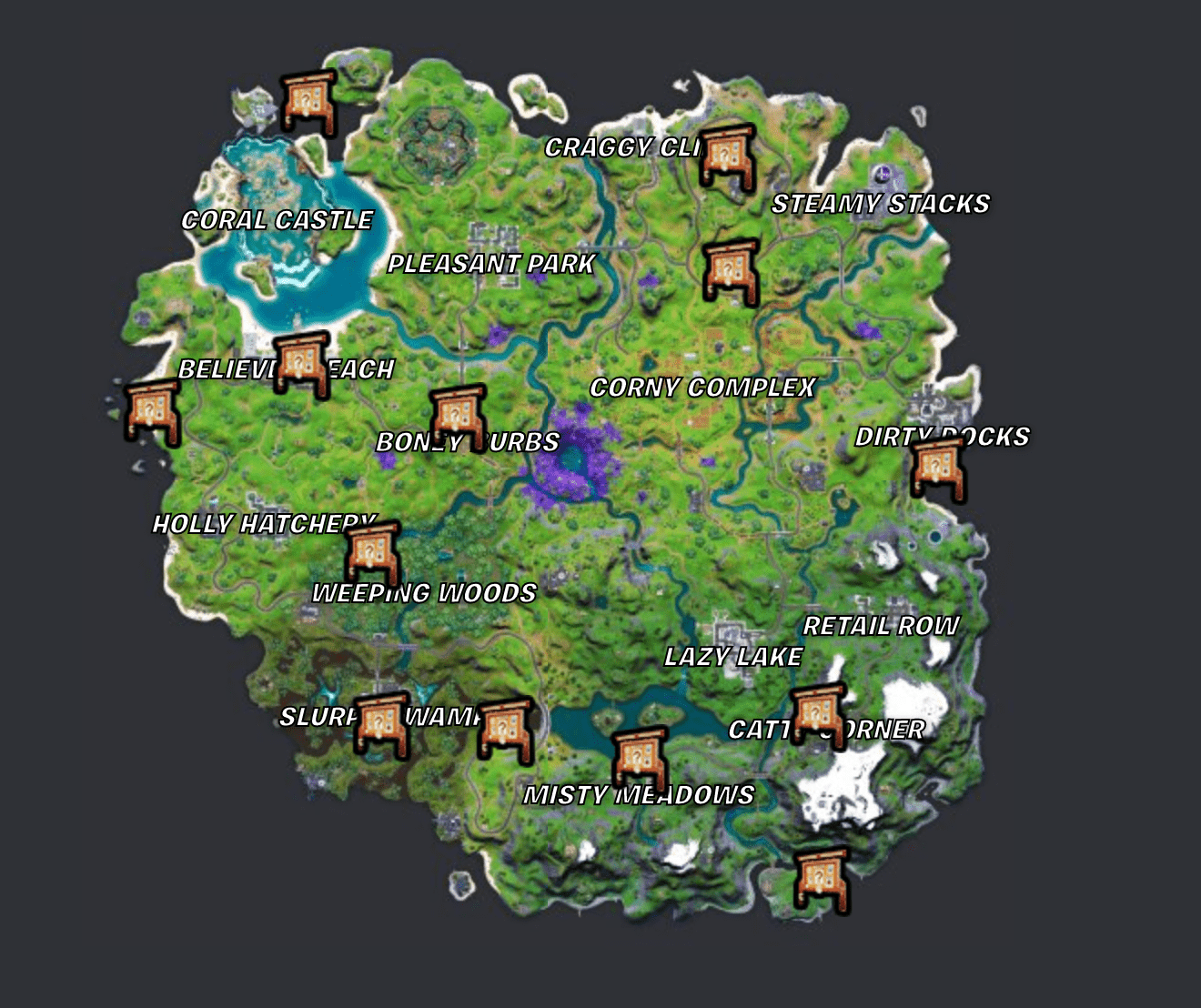 bounty boards locations map