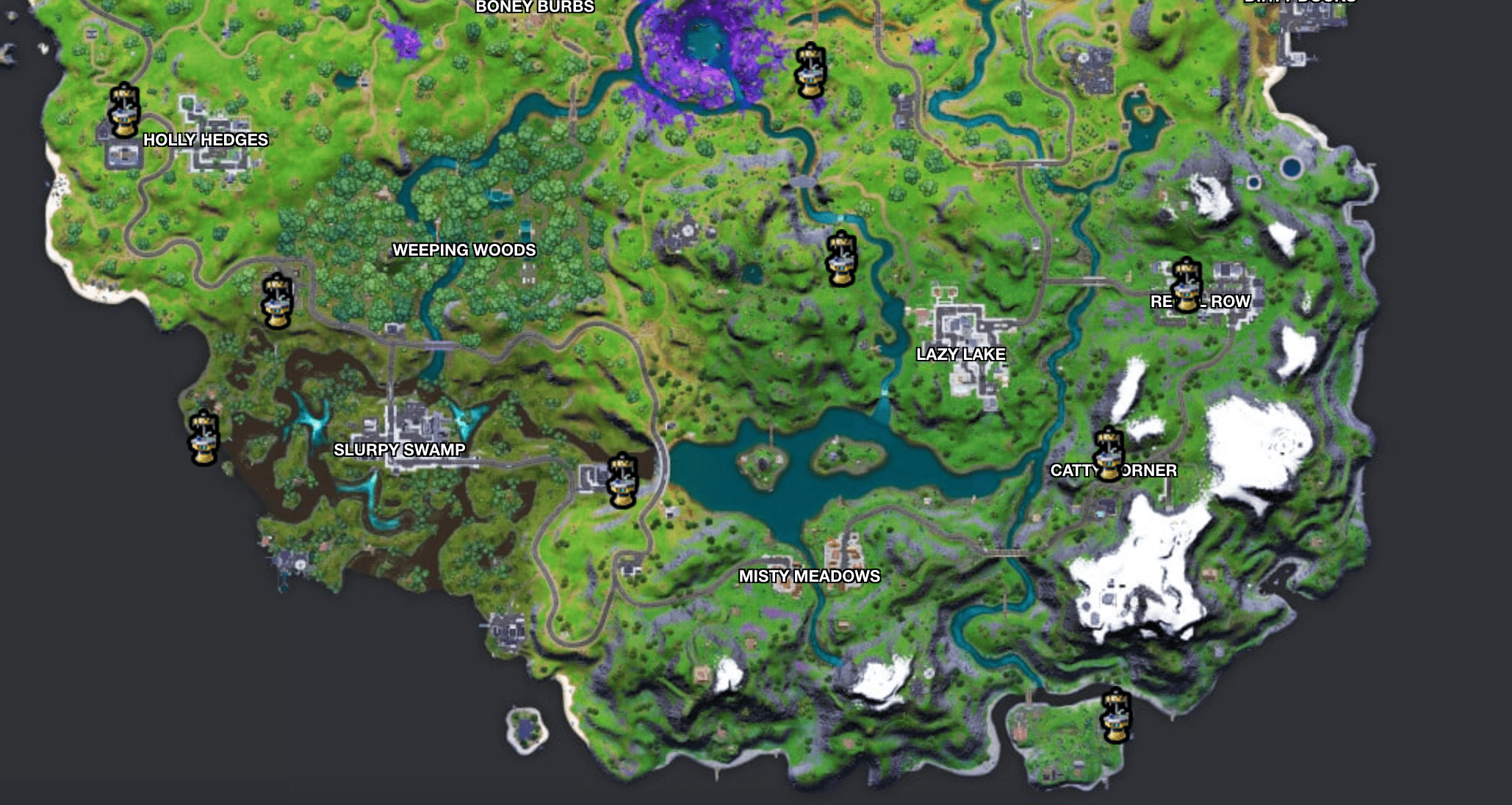 weapon upgrade locations south map