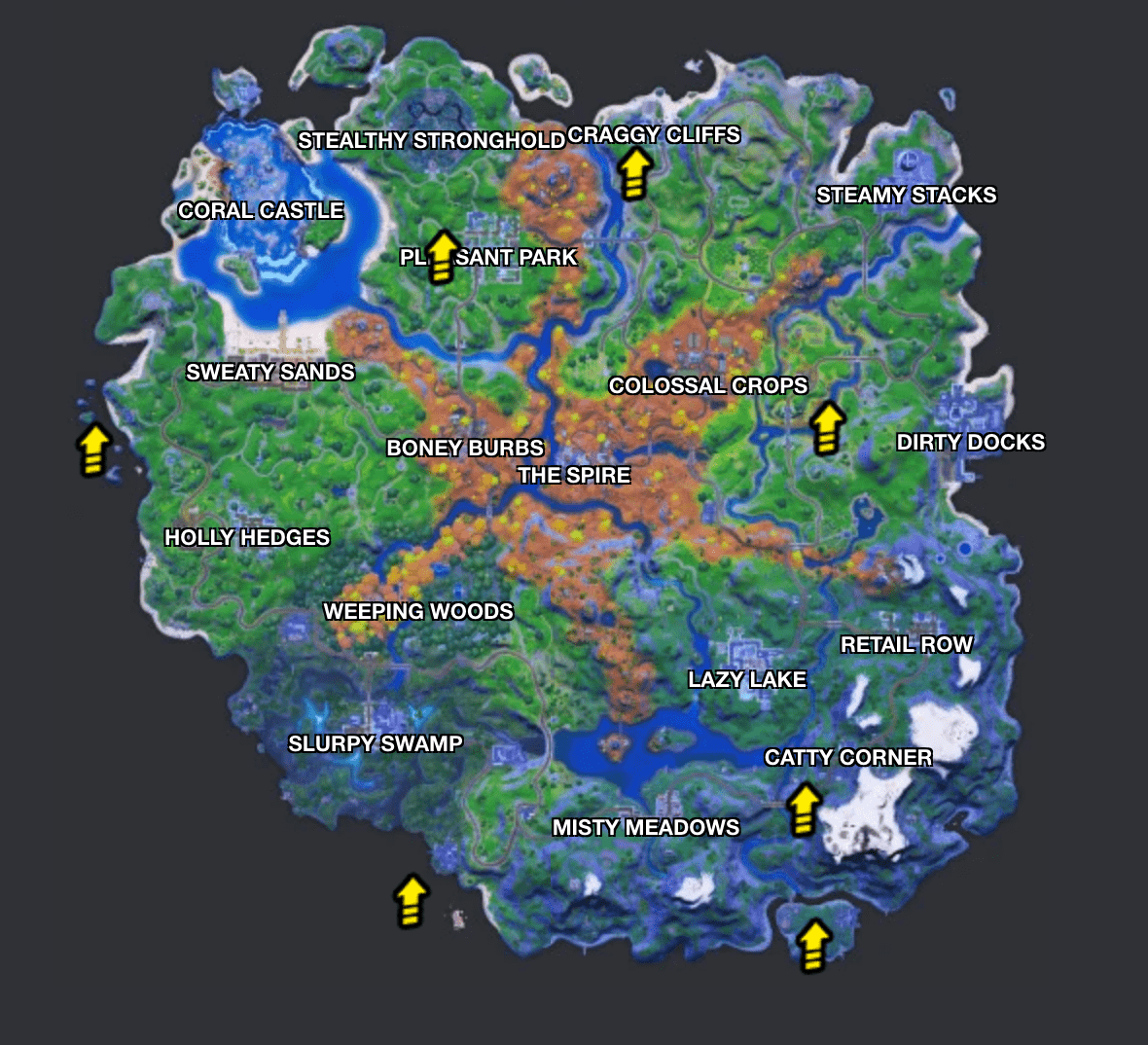 weapon upgrade location map